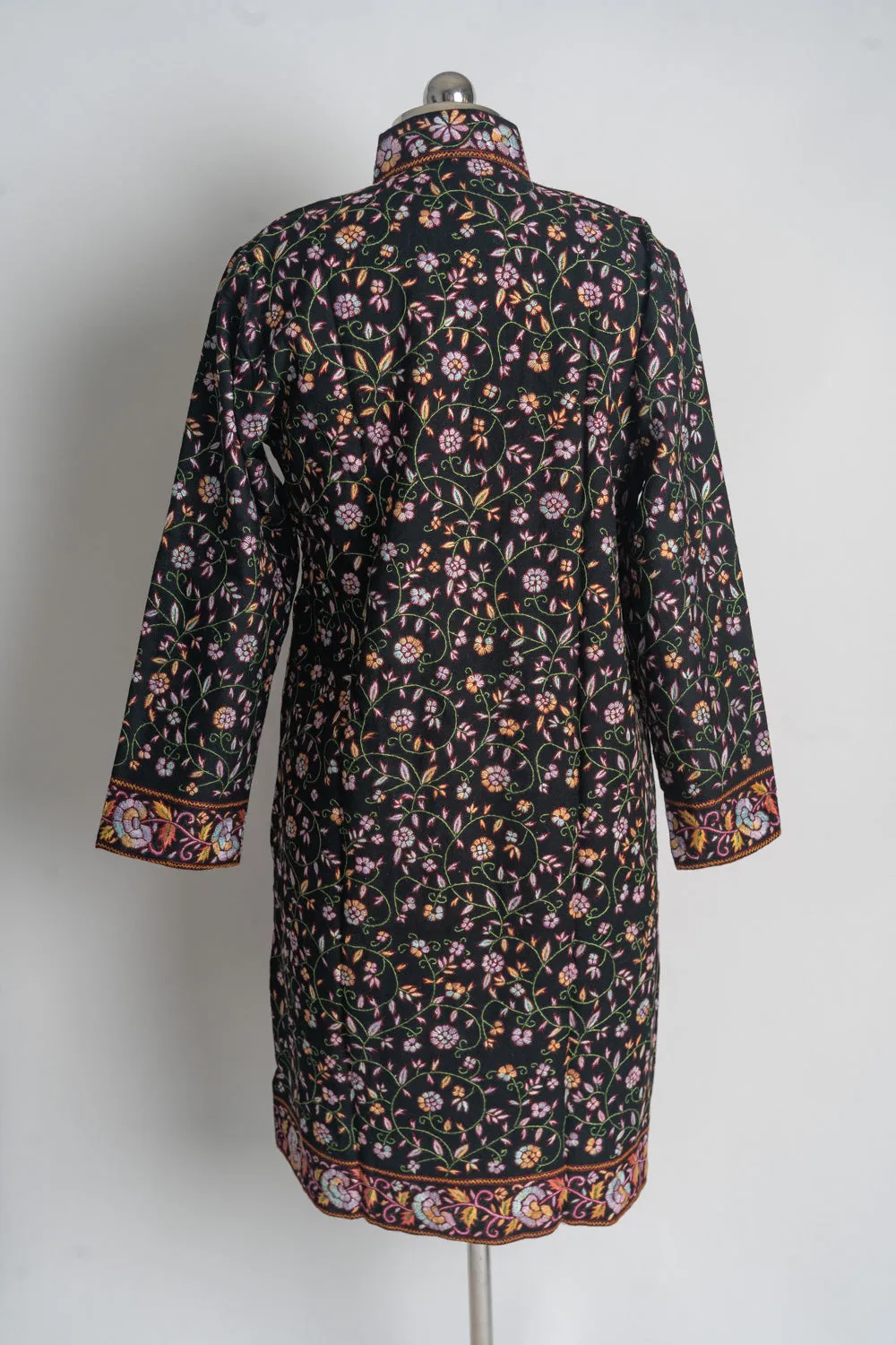 Handcrafted Midnight Garden Kashmiri Embroidered Jacket